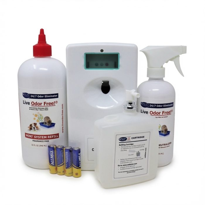 24/7 Litter Box Automatic Odor Eliminator / Complete Kit with Refill.